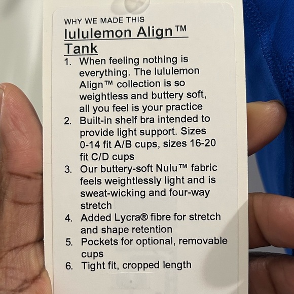 Lululemon Athletica Galactic Blue Align Tank - Picture 5 of 5
